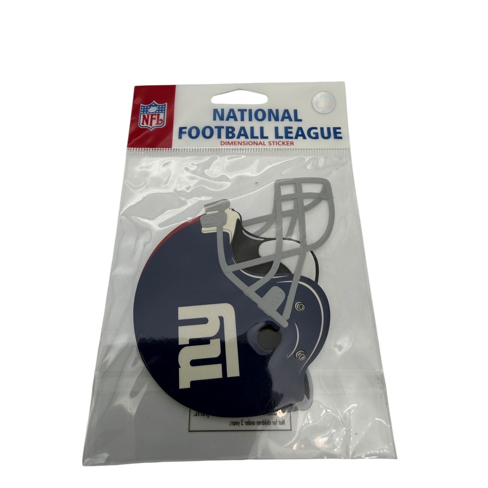 New York Giants NFL Dimensional Sticker Helmet Logo Blue Grey Decal New Sealed